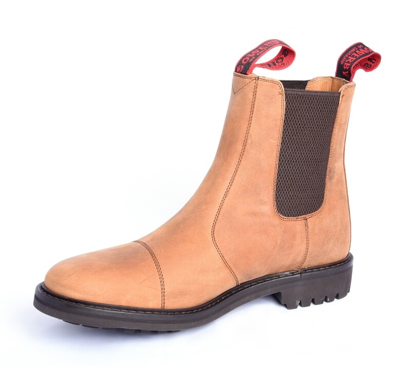 The Sowerby Stanton - Brown Greasy Leather Stitched Cap Dealer Boots