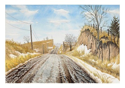 Road Cuts in Loess, 656 Ave, Richardson County, Framed
