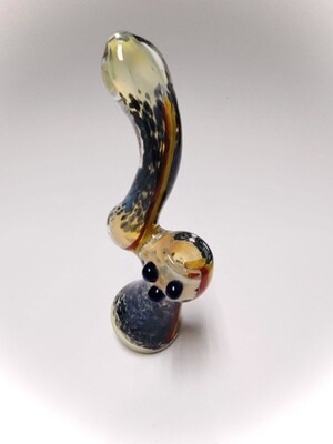 Blue Frit 6.5&quot; Bubbler w/ rasta stripe