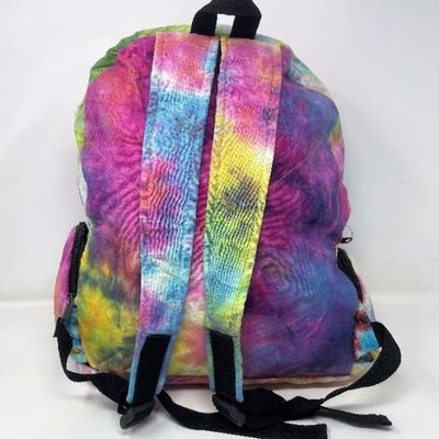 Tie-Dye Stitched Flower Backpack - 12"x16"