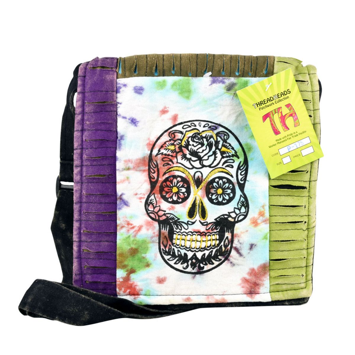 Tie-Dye Sugar Skull - shoulder bag