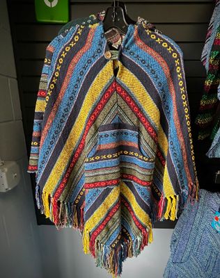 Southwest Hooded Poncho w/ pocket