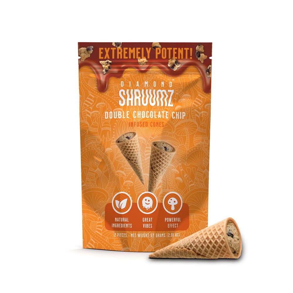 Shruumz Infused Cones 2pk, Flavor: double choc. chip