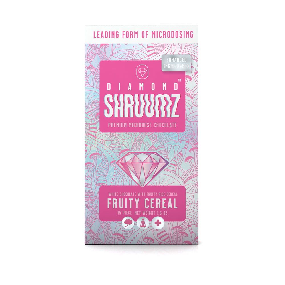 Shruumz Microdose Chocolate Bar, Flavor: fruity cereal