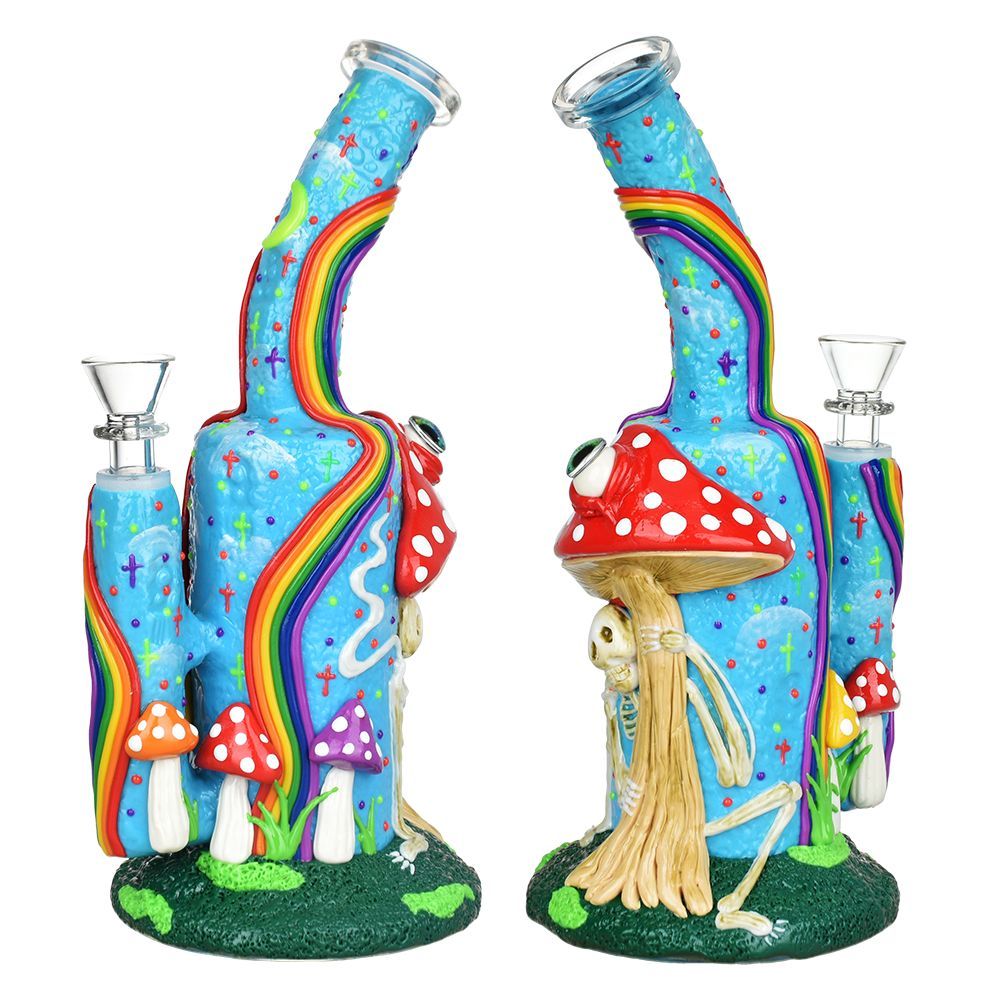 Shroom Smokin Skeleton 9.5&quot; Glow-in-Dark WP