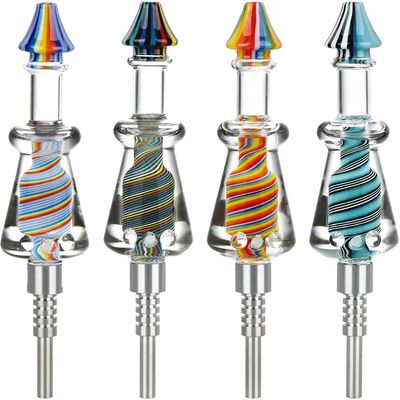 Rainbow Twist Glycerin 7.5&quot; Dab Straw