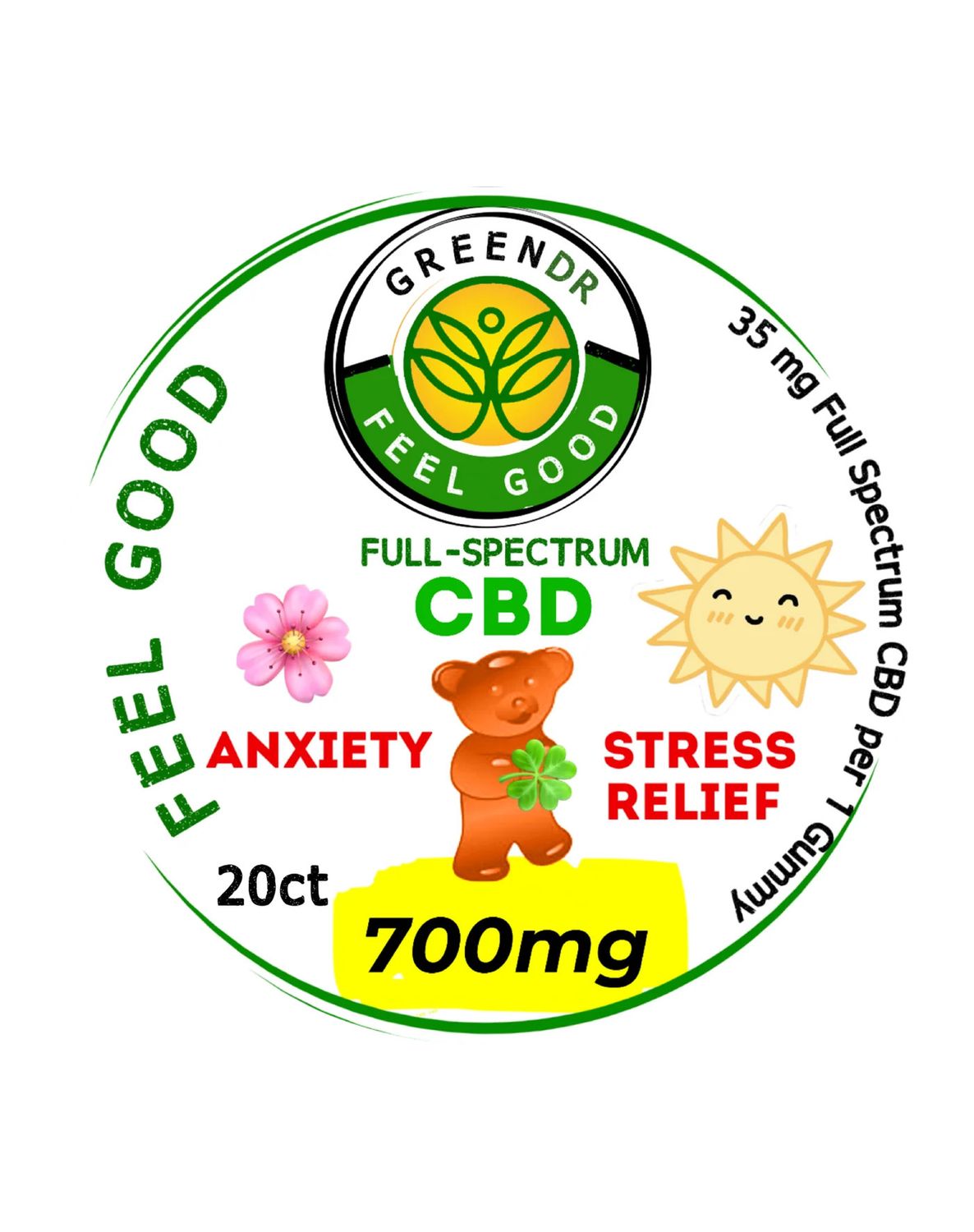 Green Dr. CBD Gummies, Size: 20 count