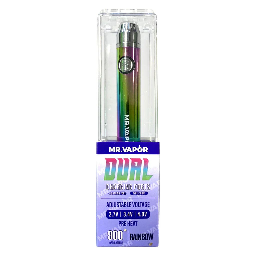 Mr. Vapor Dual Charge 510 Battery, Color: rainbow