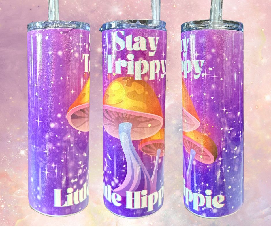 20oz Glitter Tumbler, Choose your design:: Stay Trippy