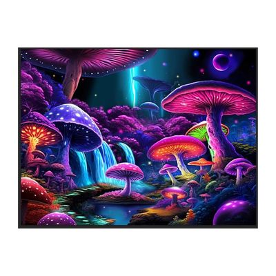 Mushroom World Blacklight Tapestry 81&quot;x53&quot;