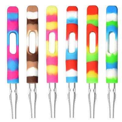Silicone-Wrapped Glass 4&quot; Dab Straw