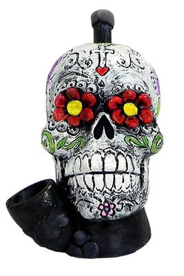 Handcrafted Resin Pipe - Candy Skull