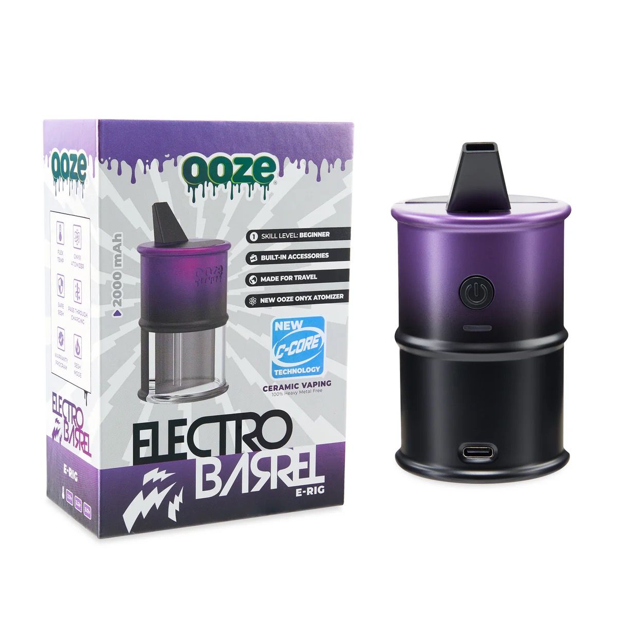 Ooze Electro Barrel e-rig, Color: galaxy purple