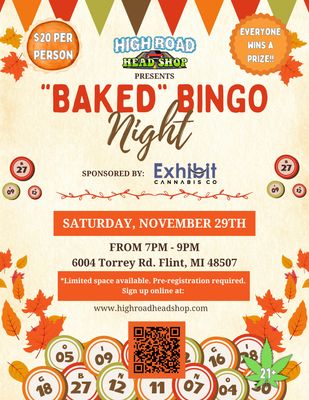 &quot;Baked&quot; Bingo Night