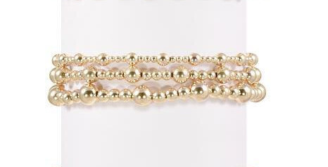 Classic Sincerity Pattern Gold Bead Bracelet