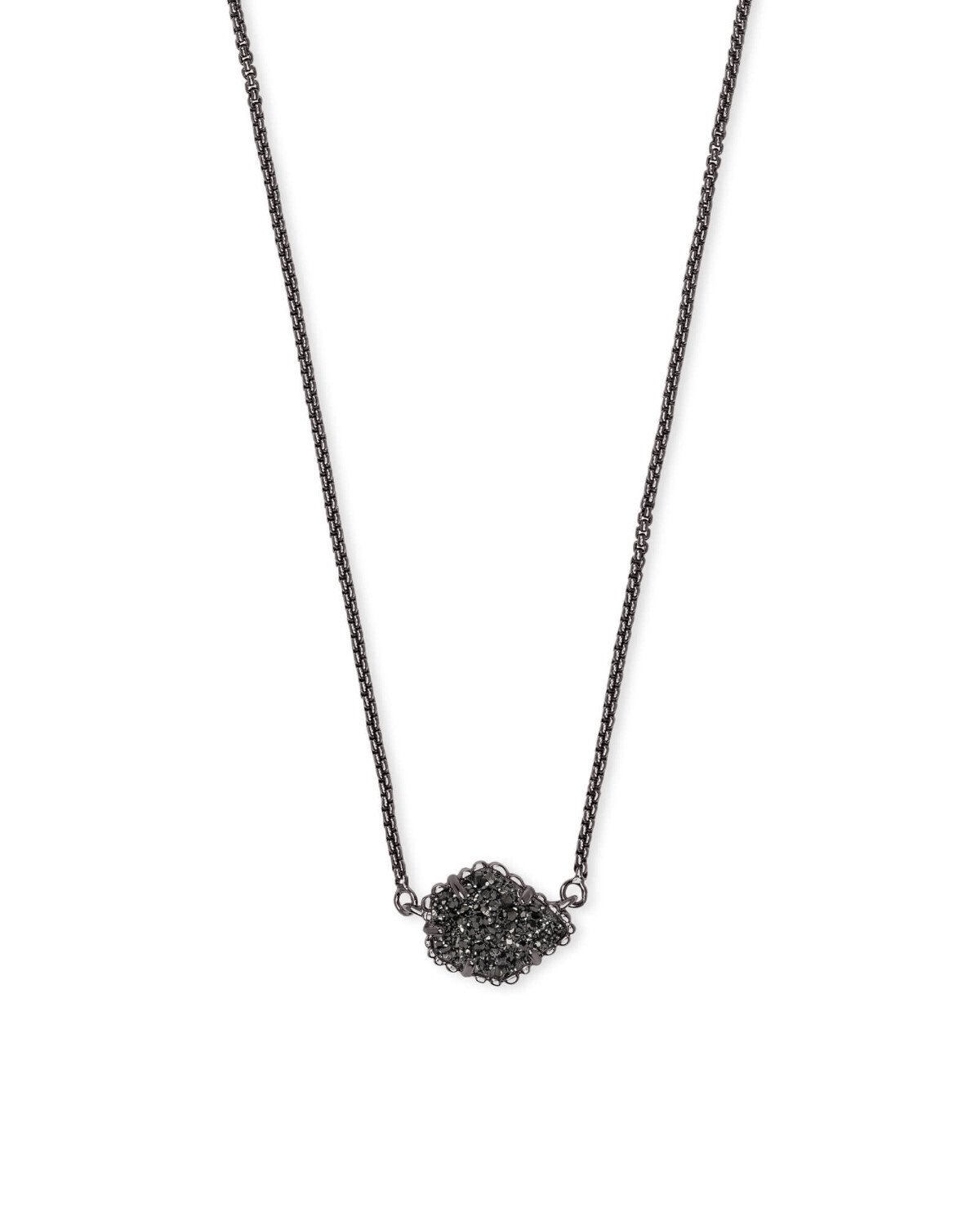 Necklace Tessa Gunmetal Black Drusy