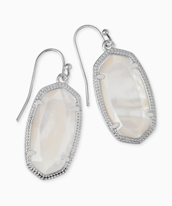 Dani Silver Drop Earrings in Ivory Pearl