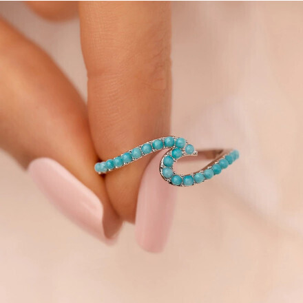 Neon Wave Ring, Color: Silver, Size: Sz 5