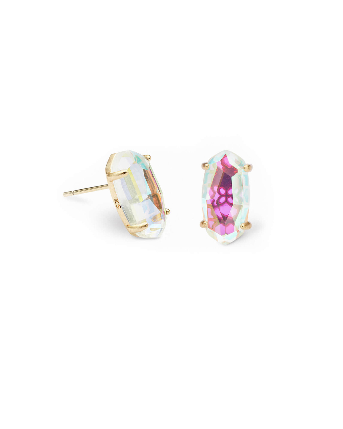 Betty Earring Gold Dichroic Glass