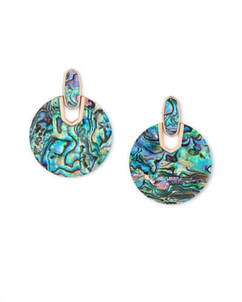 Didi Earrings Rose Gold Statement Abalone Shell