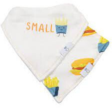 Bib Set Muslin/Terrycloth 2 Pk Set, Color: Burger and Fries
