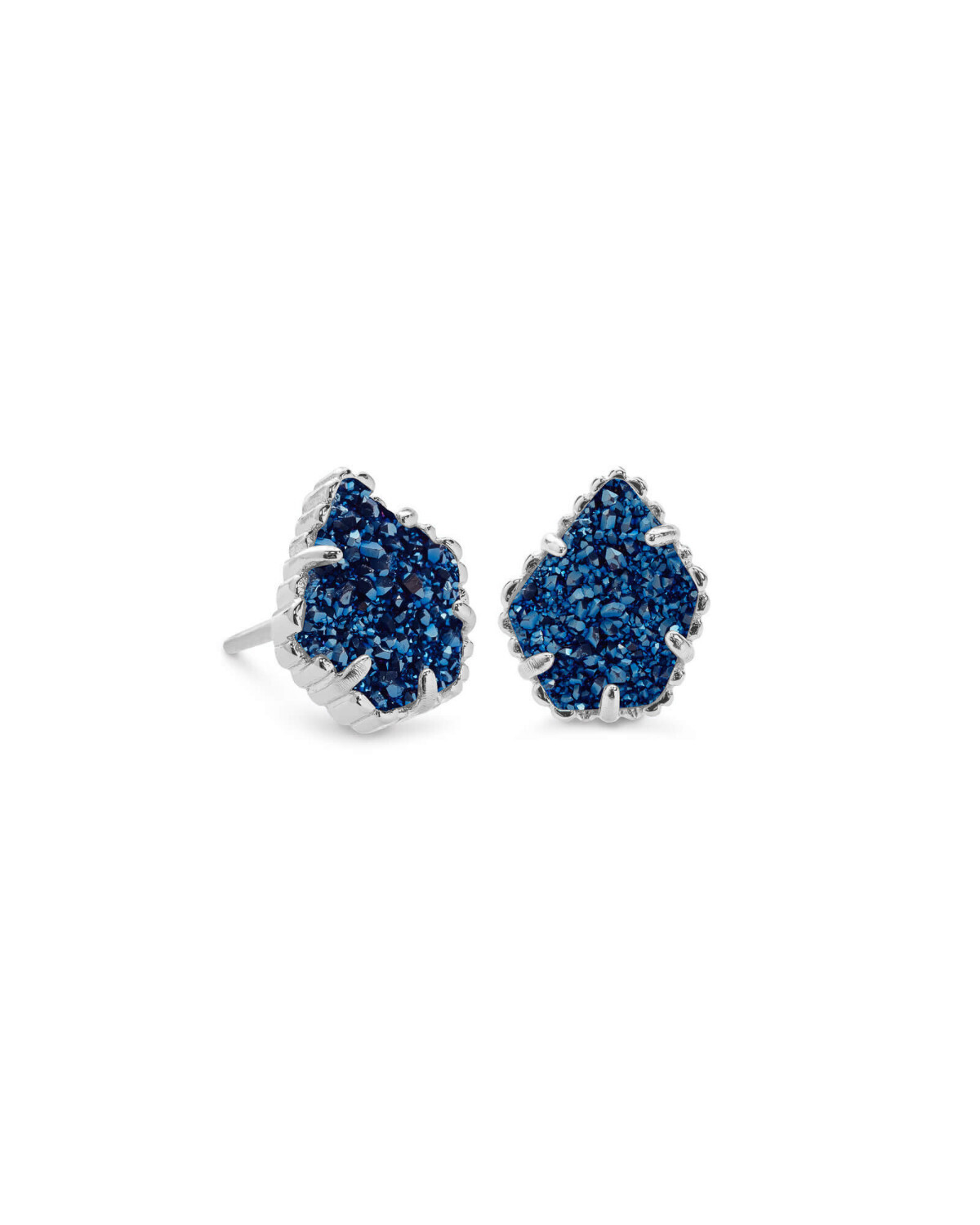 Tessa Earrings Silver Blue Drusy