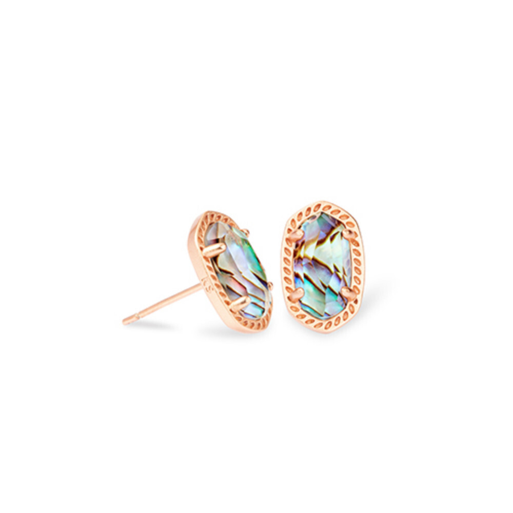 Emery Earrings Rose Gold Abalone Shell
