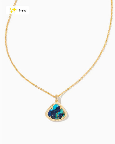 Kendall Pendant Necklace, Color: Gold Bronze Lapis Turquoise