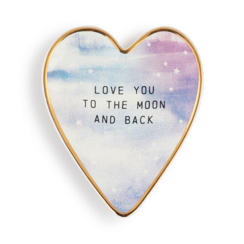 Art Heart Trinket Dish, Color: Moon &amp; Back