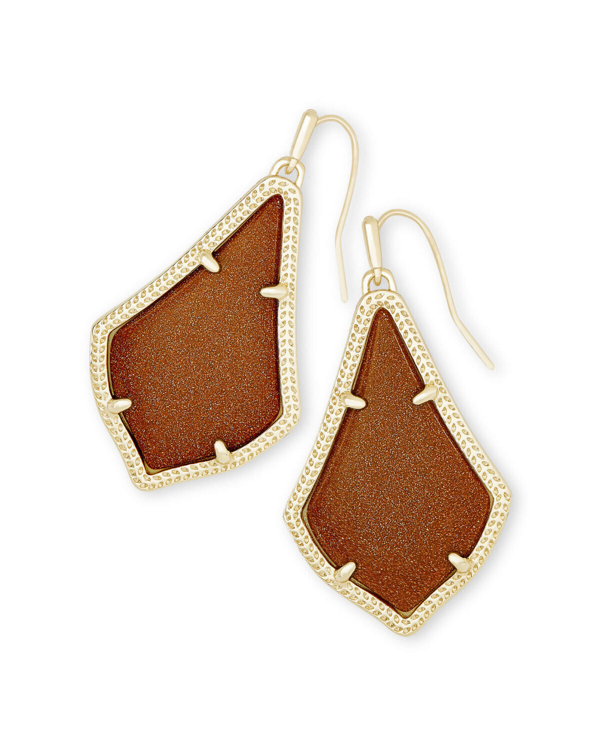 Alex Earring Gold Orange Goldstone