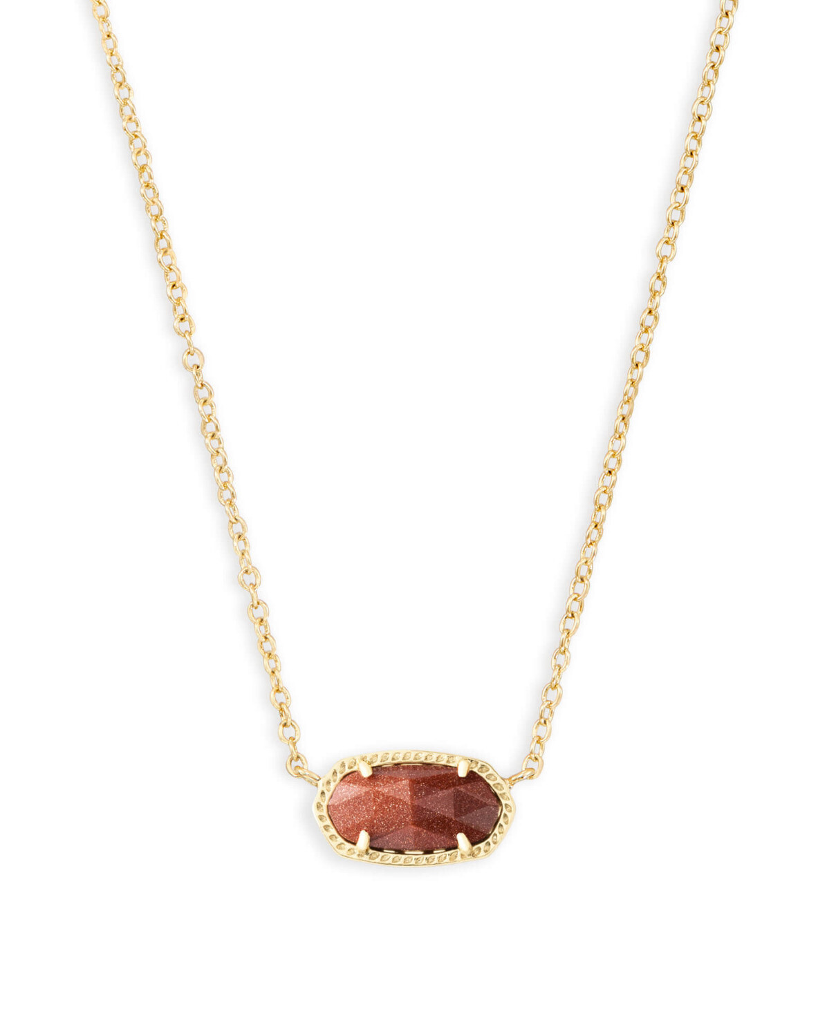 Elisa Necklace Gold Orange Goldstone