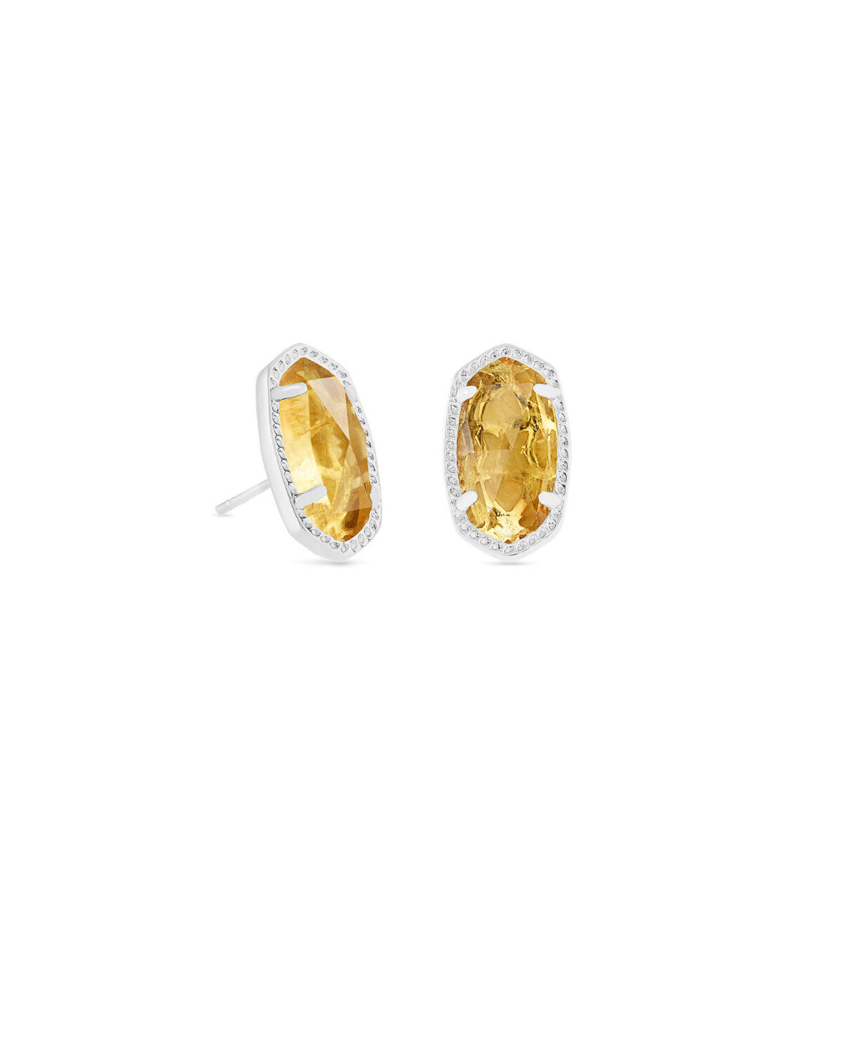 Earrings Elite Silver Orange Citrine Quartz