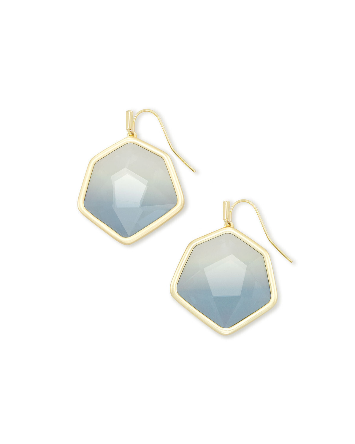 Vanessa Drop Earrings Gold Steel Gray Ombre