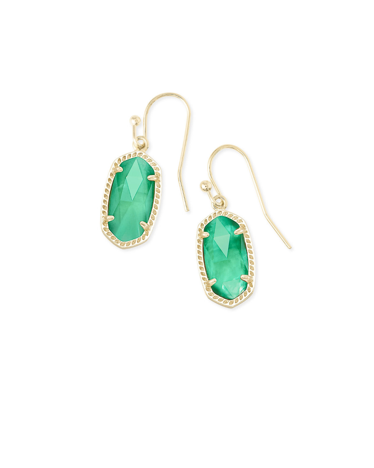 Lee Earring Gold Jade Green Illusion