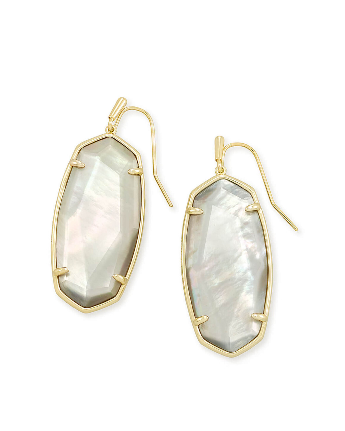 Faceted Elle Earrings Gold Gray Illusion