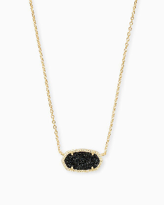 Elisa Necklace Gold Black Drusy