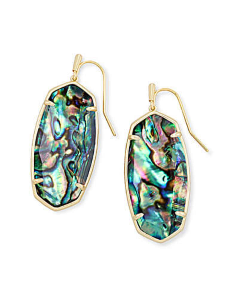 Faceted Elle Earrings Gold Abalone Shell