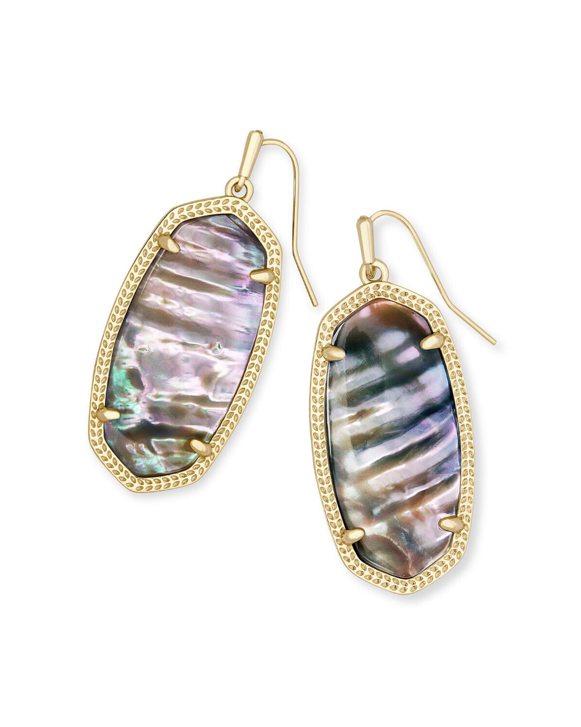 Elle Earrings Gold Nude Abalone