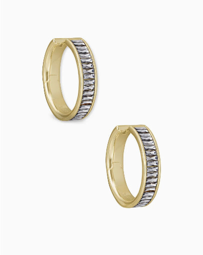 Jack Hoop Earrings Gold in White Crystal