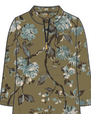 Nora Half-Zip Dress Maritime Forest Rose Vine, Size: S