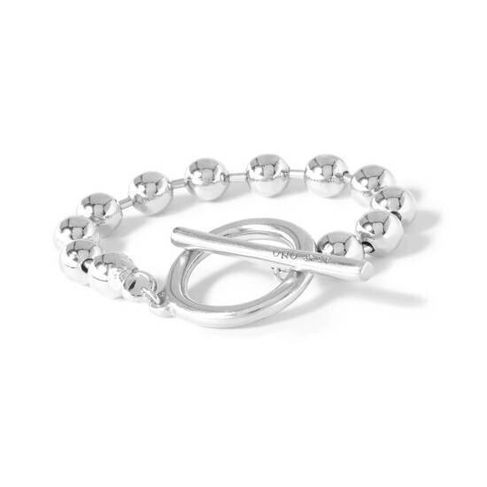On/Off Silver Bead Bracelet
