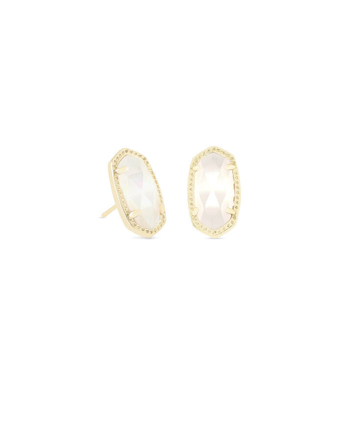 Ellie Stud Earrings Gold Ivory MOP