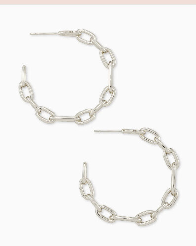 Ryder Hoop Earring Rhodium Metal