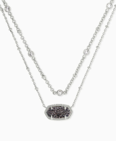 Eilisa Multi Strand Necklace in Platinum Drusy