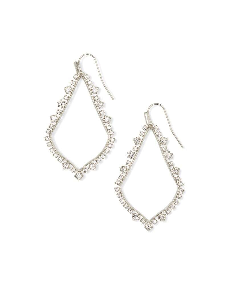 Sophee Crystal Drop Earrings In Silver