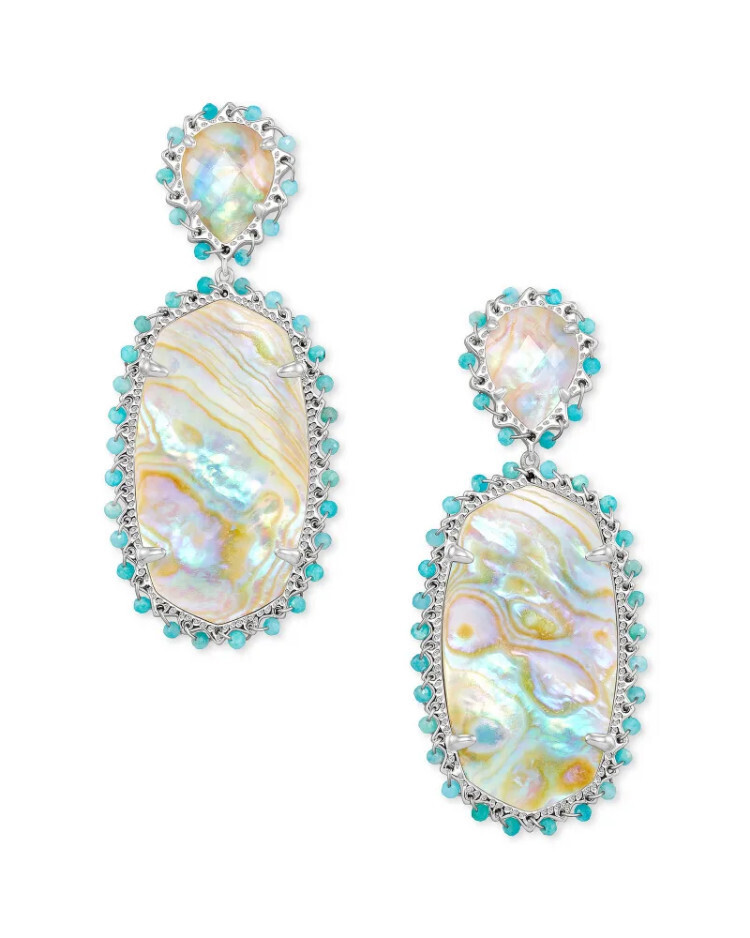 Parsons Statement Earring Bright Silver Iridescent Abalone