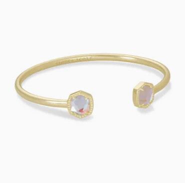 Davie Cuff Bracelet Gold Dichroic Glass