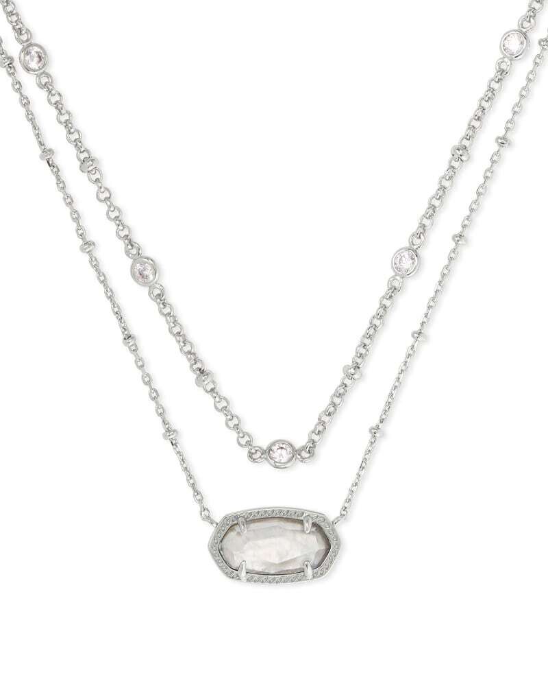 Elisa Multi Strand Necklace in Gray Illusion