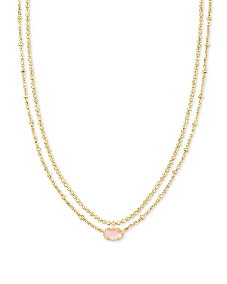 Emilie Multi Strand Necklace Gold Rose Mother of Pearl