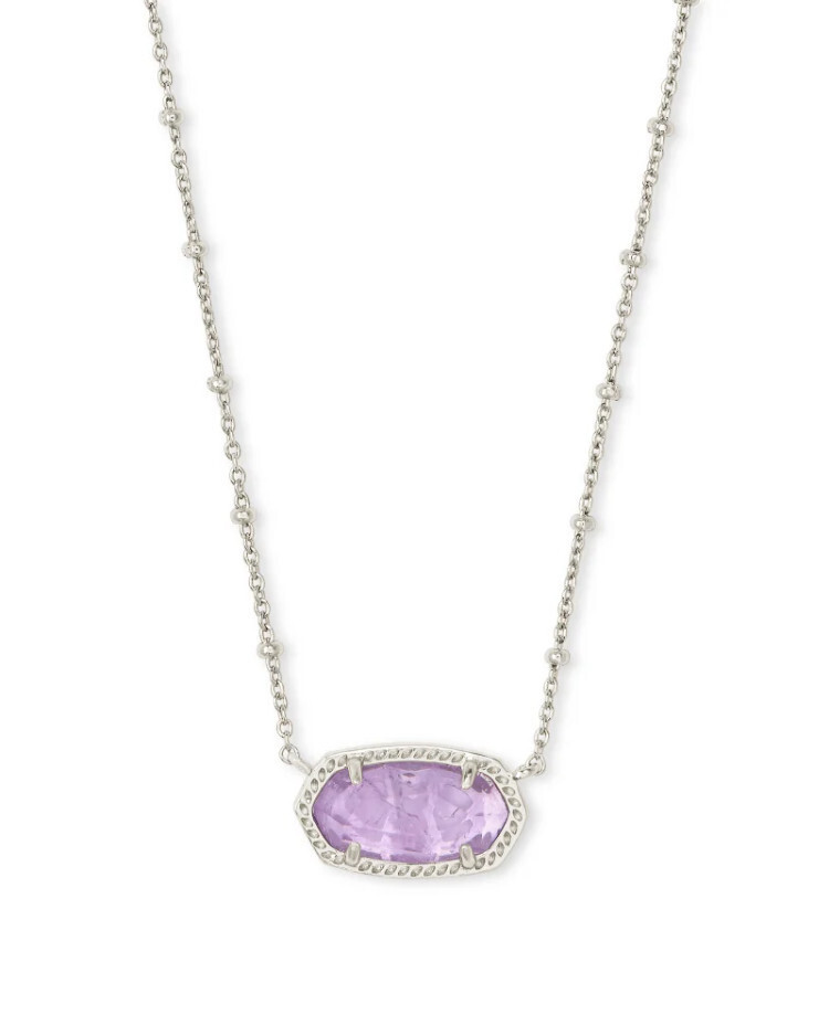 Elisa Satellite Pendant Necklace Rhodium Purple Amethyst